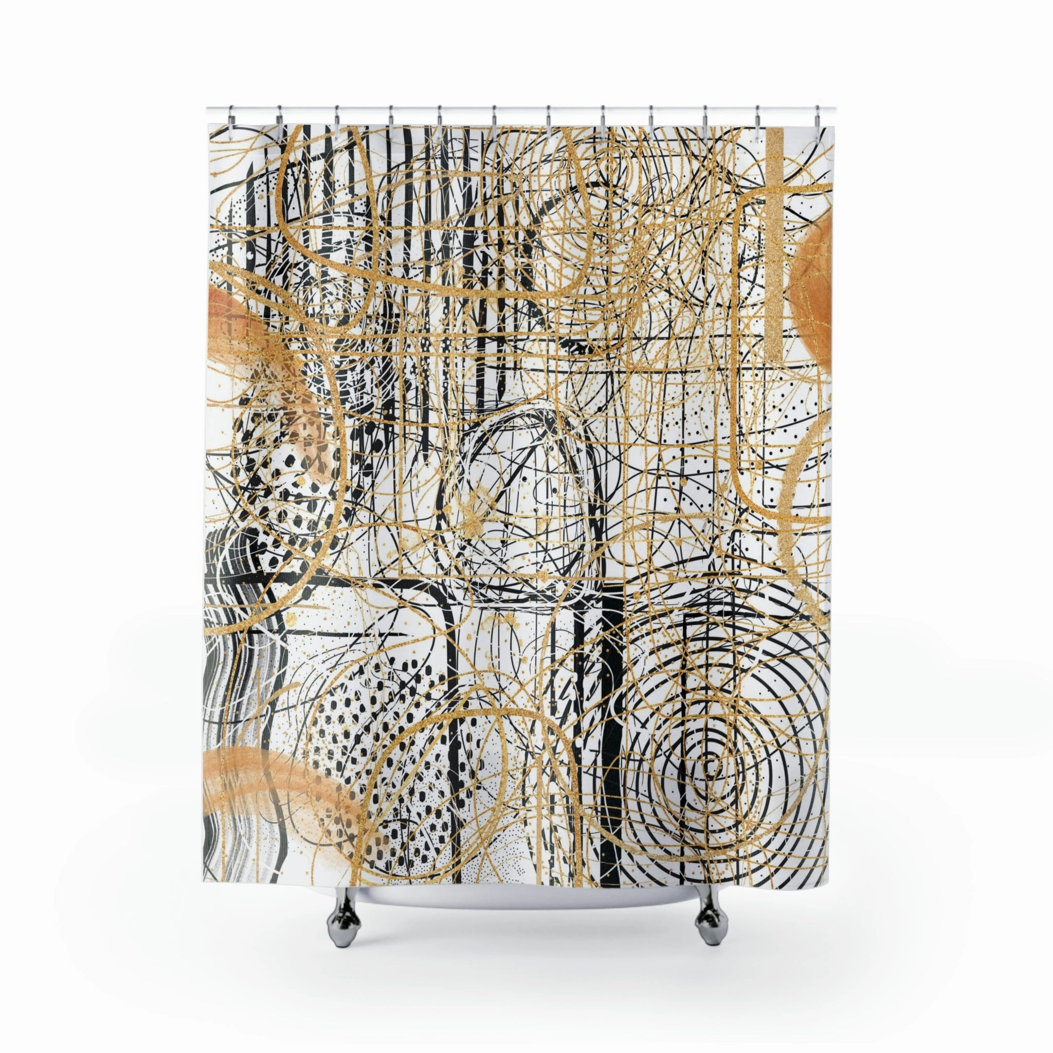 Boho Shower Curtain | Black White Lighting,Home Lighting