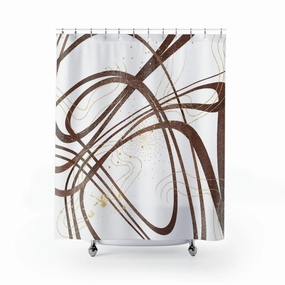 Boho Shower Curtain | Brown White Lighting,Home Lighting