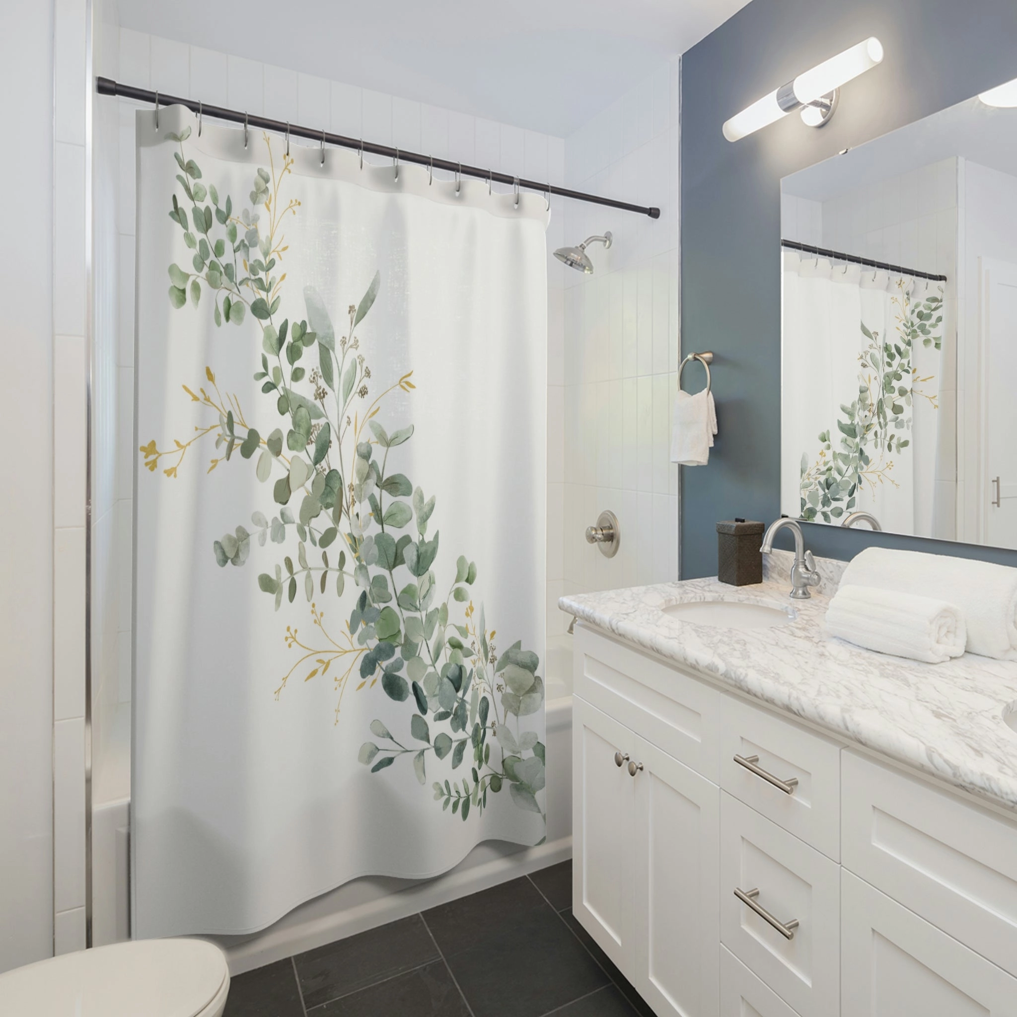 Boho Shower Curtain | Eucalyptus Sage Green