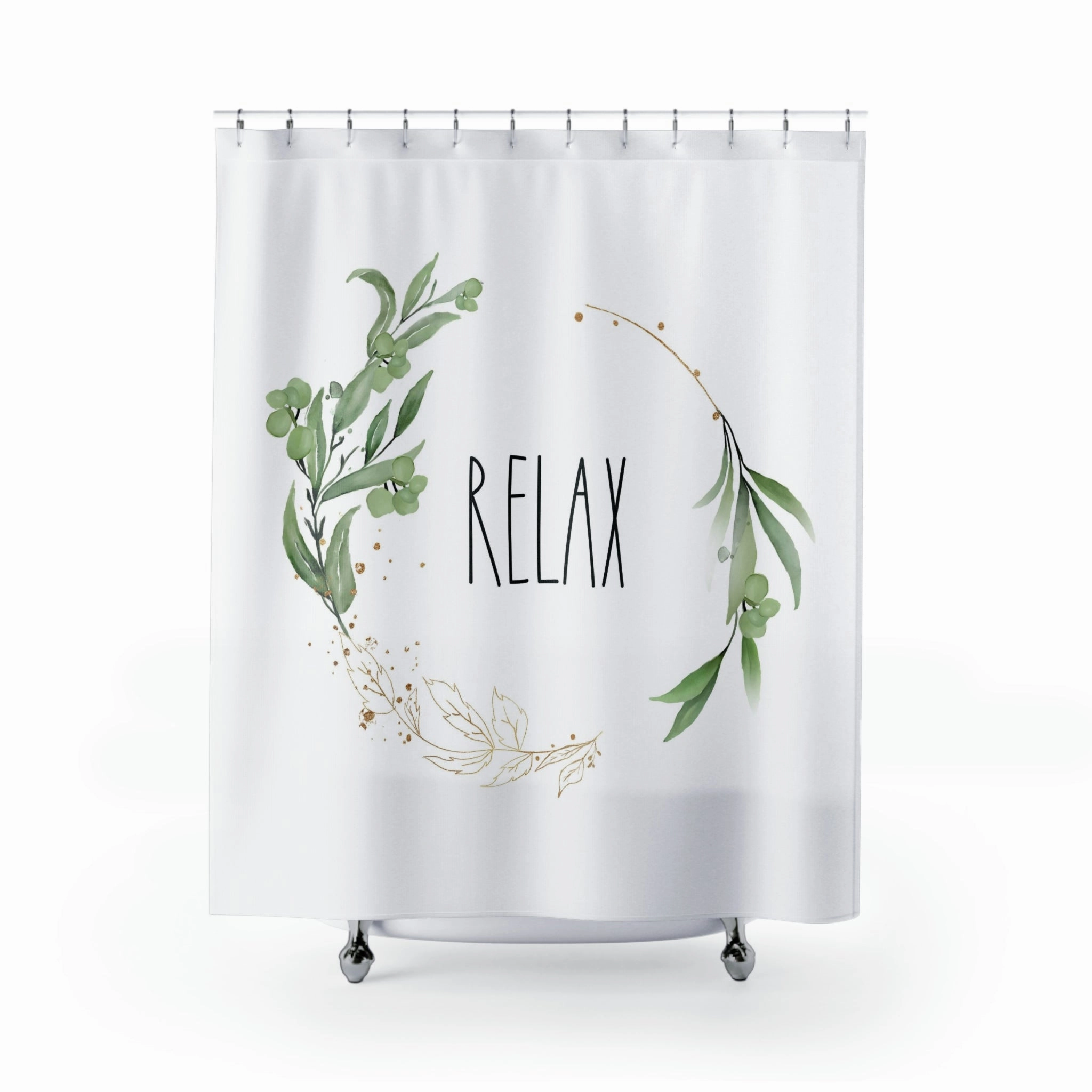 boho shower curtain | Floral Leaves | Sage Green Leaves Lighting,Home Lighting