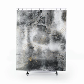 Boho Shower Curtain | Gray White Ombre Lighting,Home Lighting