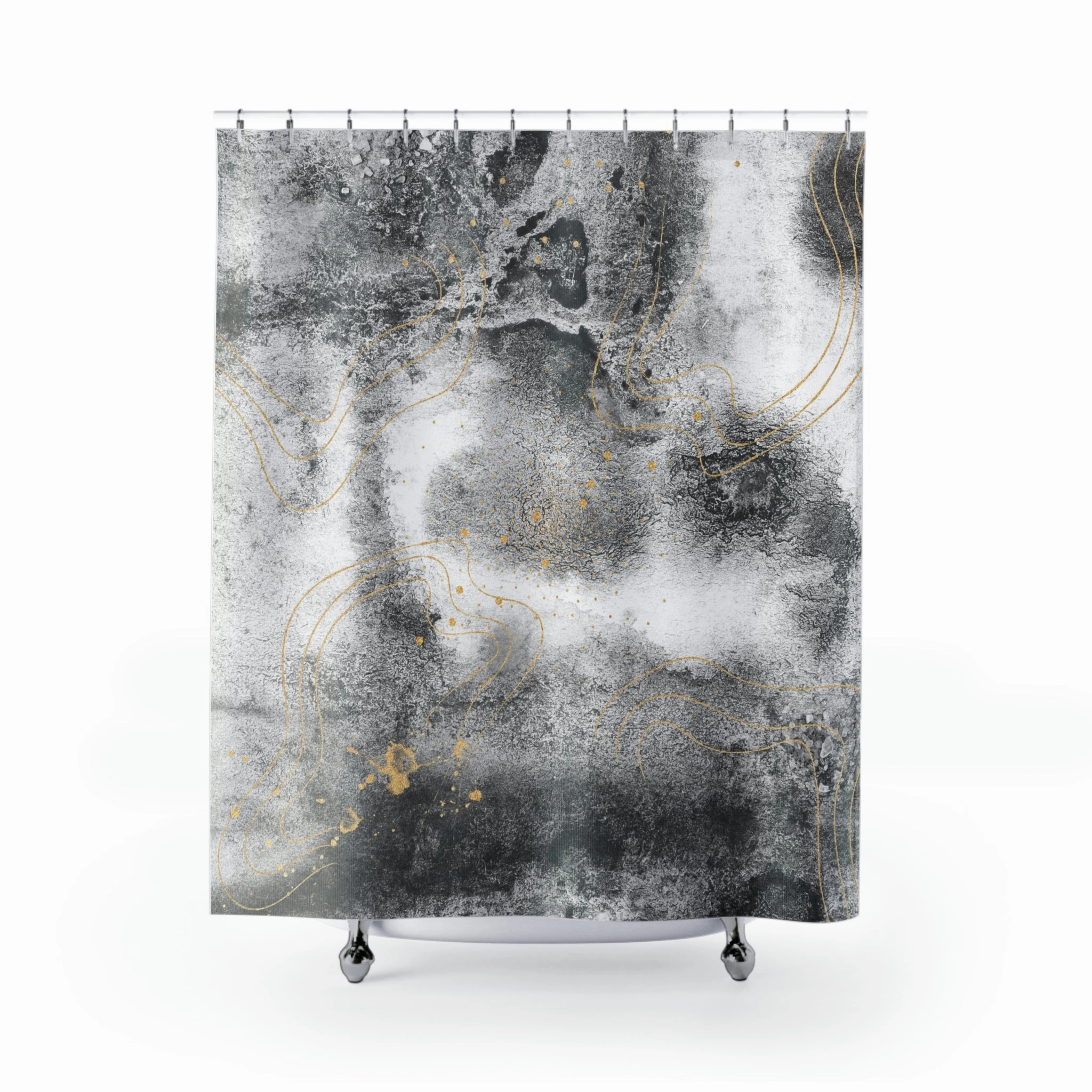 Boho Shower Curtain | Gray White Ombre Lighting,Home Lighting