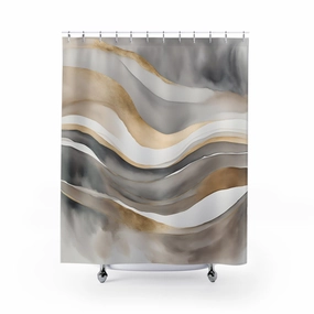 Boho Shower Curtain | Grey Beige Minimalist Fabric Curtain Lighting,Home Lighting