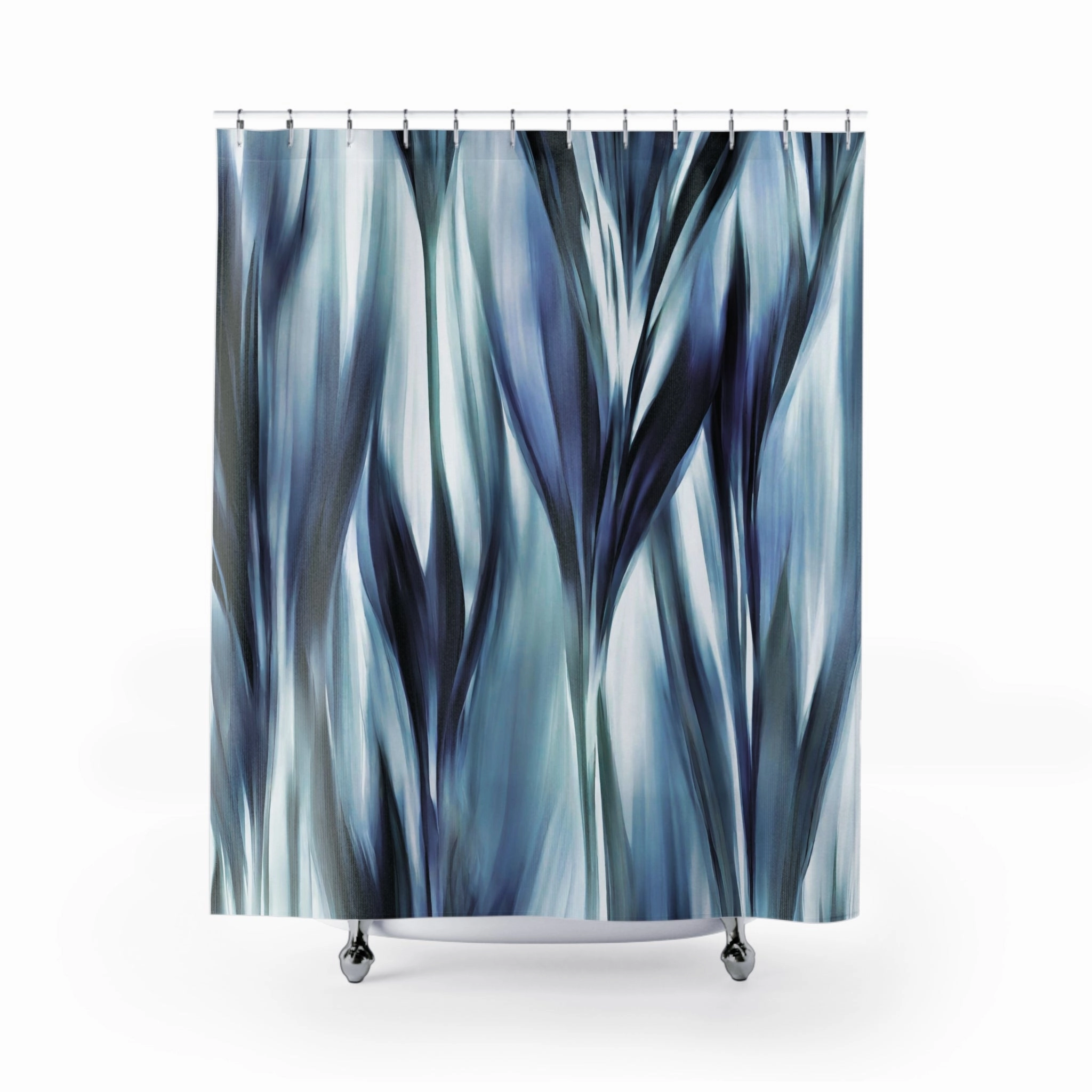 Boho Shower Curtain | Navy, Pale Teal Blue Lighting,Home Lighting