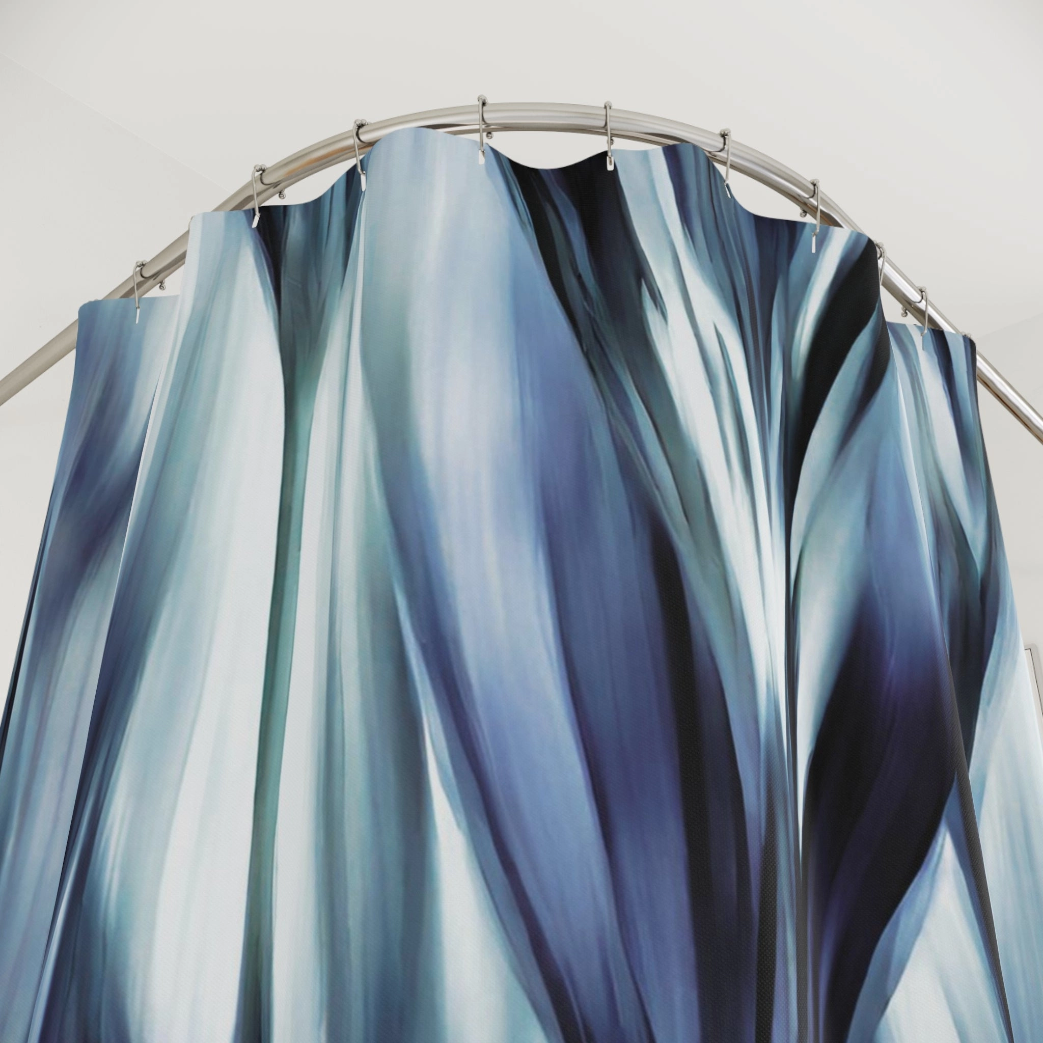 Boho Shower Curtain | Navy, Pale Teal Blue