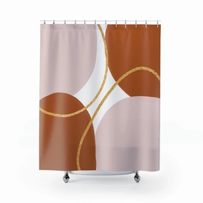 boho shower curtain | Rust Blush Pink Lighting,Home Lighting