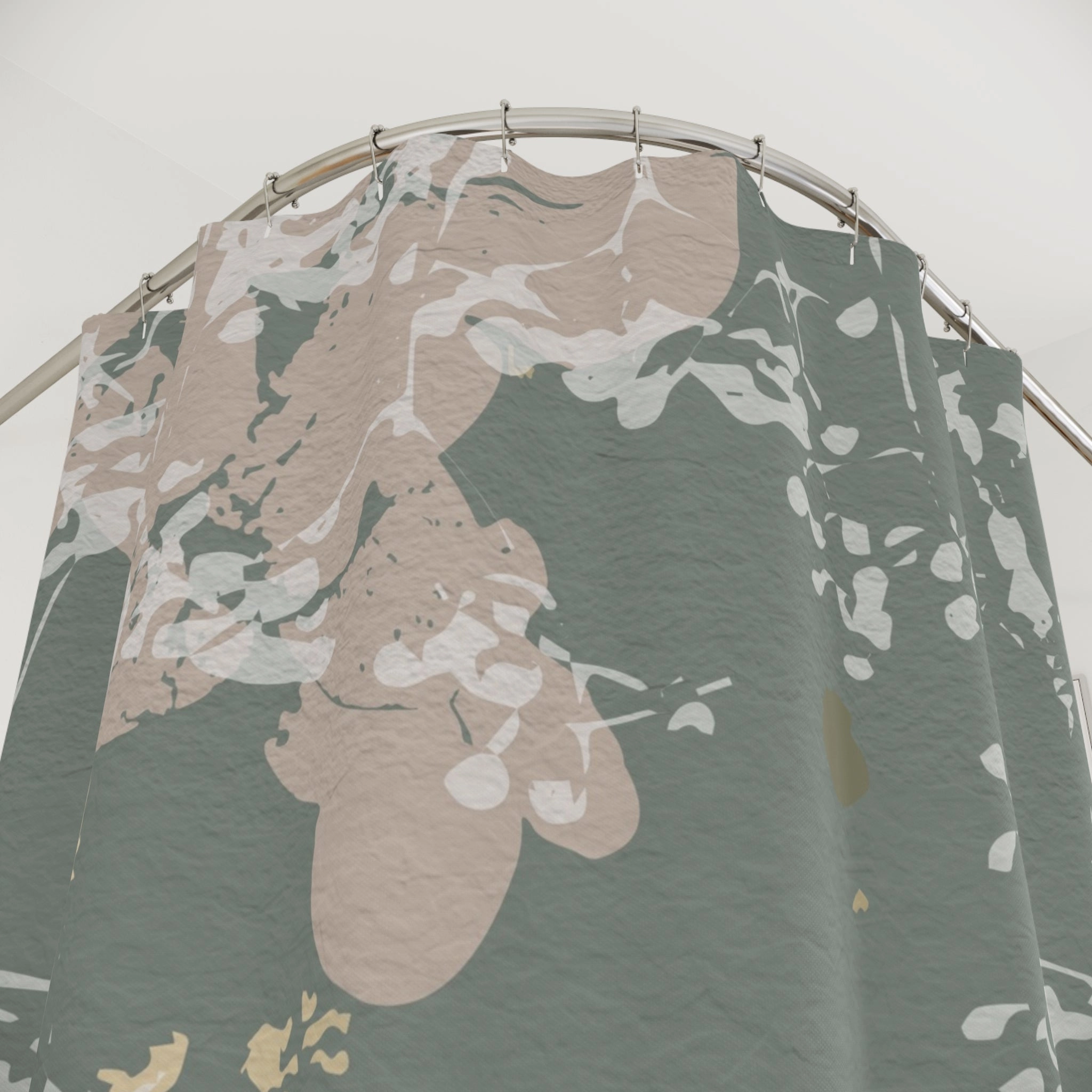 Boho Shower Curtain | Sage Grey Green, Blush Beige
