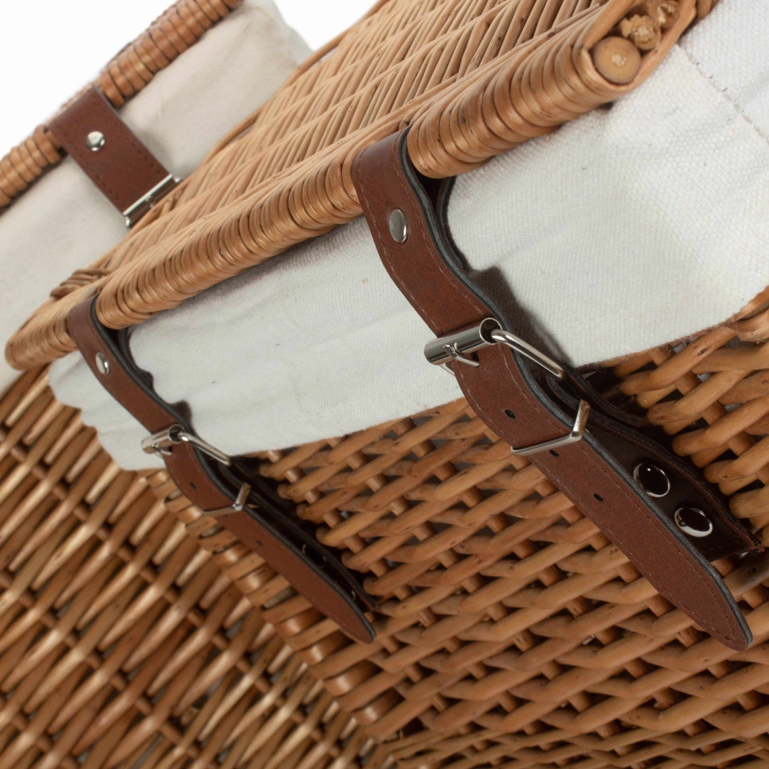 Boutique Double Steamed Willow Laundry Hamper With Lining Set 2