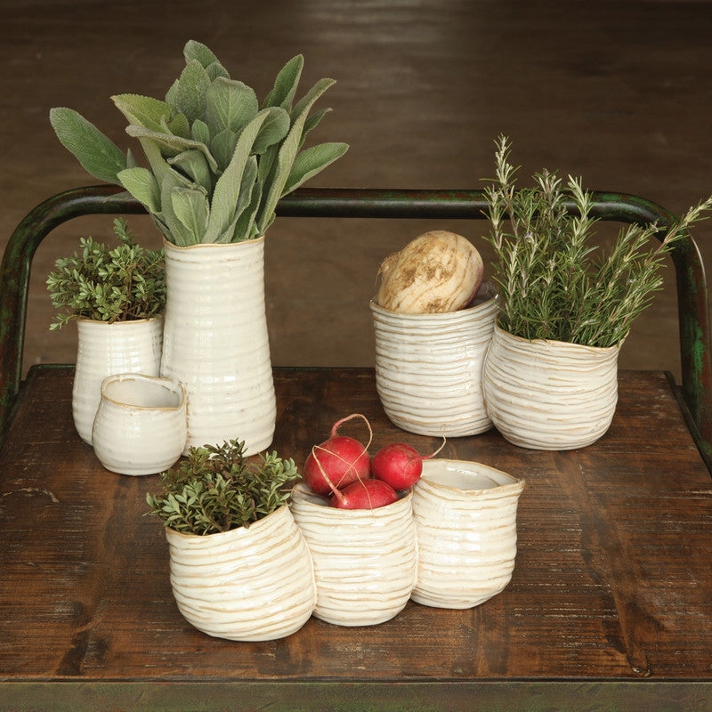 Bower Clustered Ceramic Vase - Triple - Fancy White
