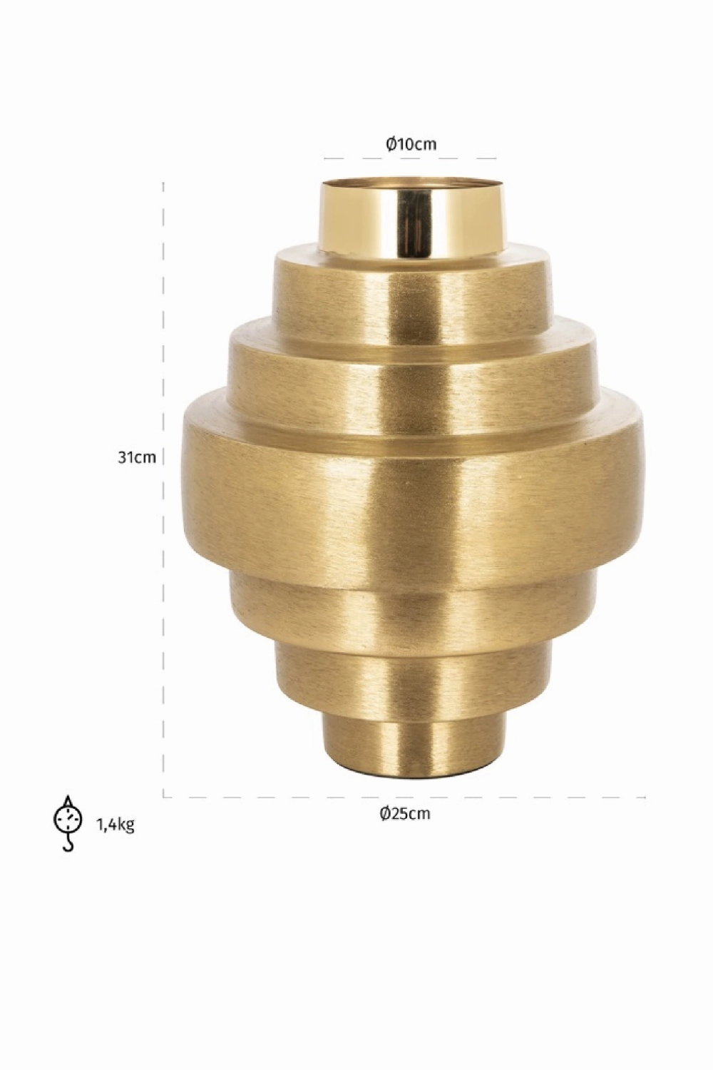 Brass Plated Layer Vase | OROA Akelei