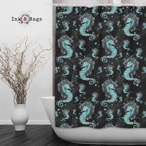 Breakfast At Tiffany Mermaid Seahorse Unicorn Fashion Shower Curtains and Optional Bath Mats Lighting,Lamps Fixtures