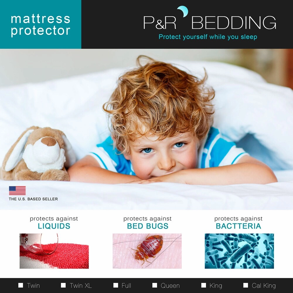 Breathable and Soft Plushed Comfy Bedding Waterproof Mattress Protector - White