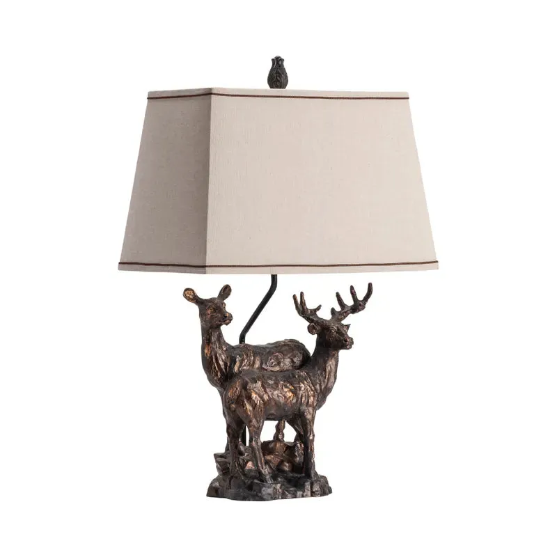 Bronzed Deer Table Lamp