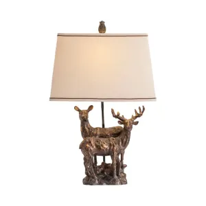 Bronzed Deer Table Lamp mattress topper, bed base