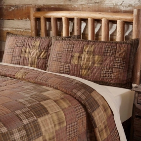 Brown Rustic Bedding VHC Prescott Sham Cotton Patchwork pillowcases,cotton pillow covers,bed linen