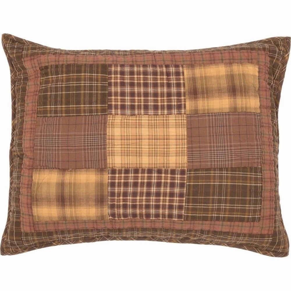 Brown Rustic Bedding VHC Prescott Sham Cotton Patchwork