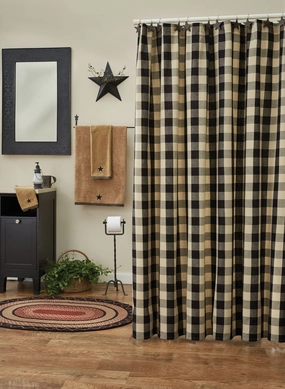 Buffalo Black and Tan Check Shower Curtain Lighting,Lamps Fixtures