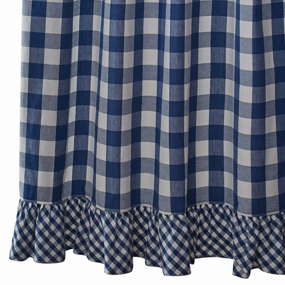 Buffalo Blue Check Ruffled Shower Curtain