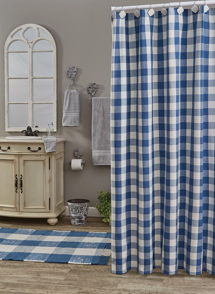 Buffalo Blue Check Shower Curtain Lighting,Lamps Fixtures