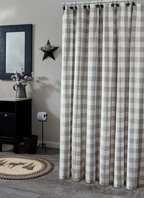 Buffalo Grey Check Shower Curtain Lighting,Lamps Fixtures