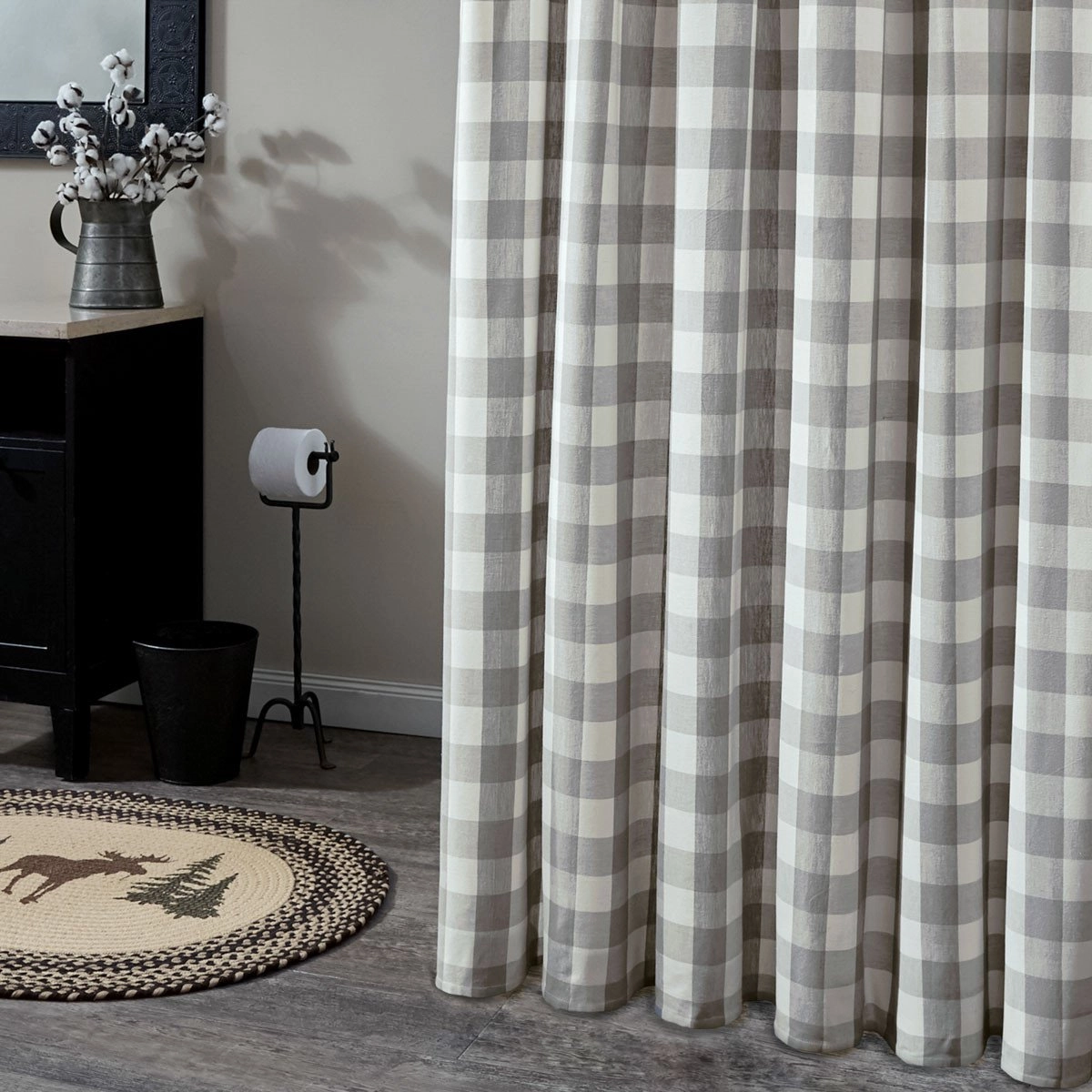 Buffalo Grey Check Shower Curtain