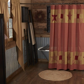 Burgundy Star Shower Curtain Lighting,Lamps Fixtures