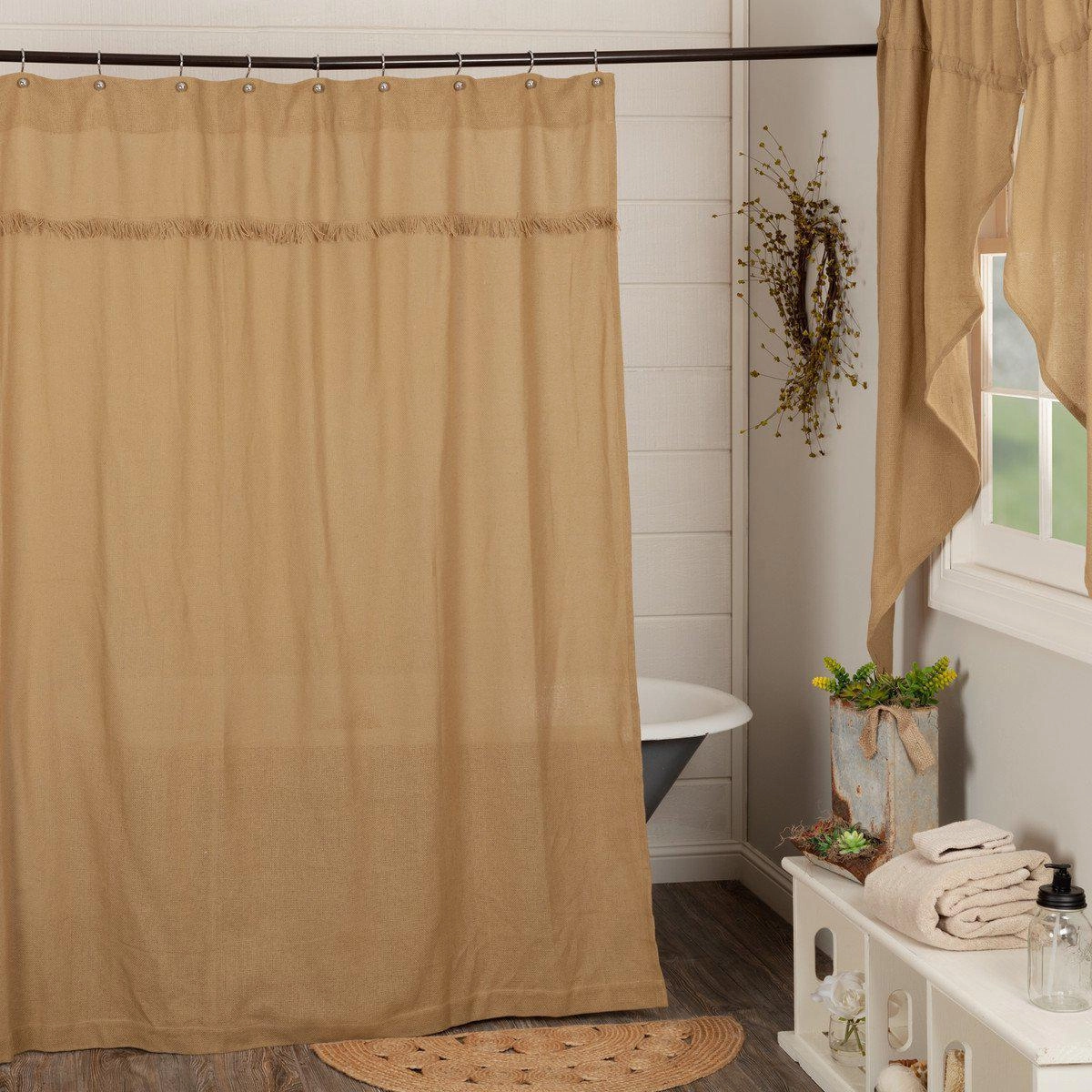 Burlap Natural Shower Curtain Lighting,Lamps Fixtures