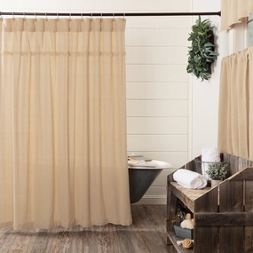 Burlap Vintage Tan Shower Curtain Lighting,Lamps Fixtures