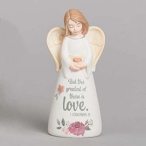 But the Greatest of These is Love Small Angel Figurine Decorative Mirror,Home Decor Mirror