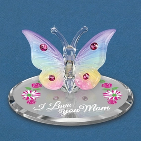 Butterfly "I Love You Mom" Figurine Decorative Mirror,Home Decor Mirror