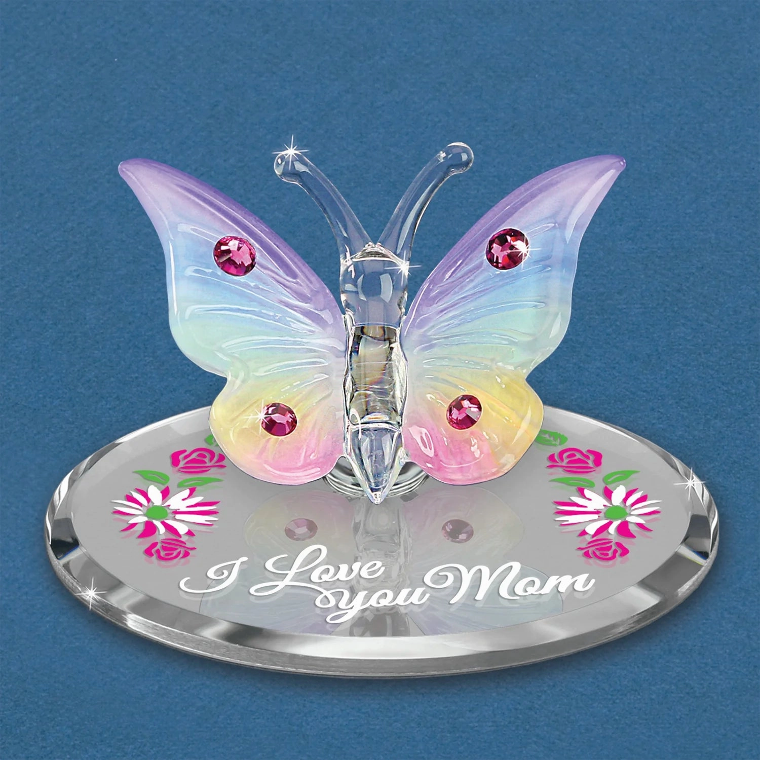 Butterfly "I Love You Mom" Figurine Decorative Mirror,Home Decor Mirror