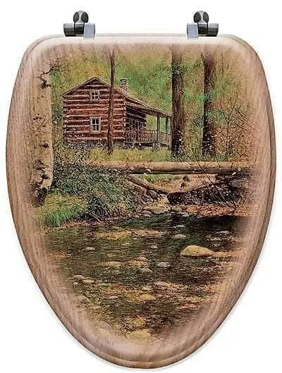 Cabin Retreat Rustic Art Toilet Seat wall sconce light, hallway light