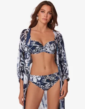 Cachemire Underwired Bikini Set - Blue and White