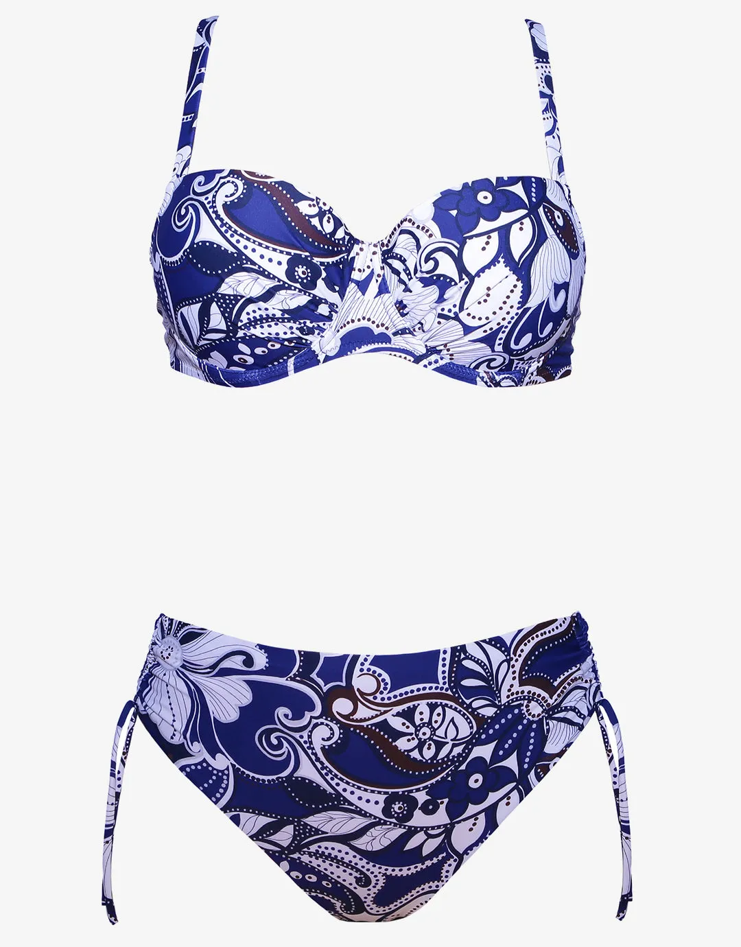 Cachemire Underwired Bikini Set - Blue and White