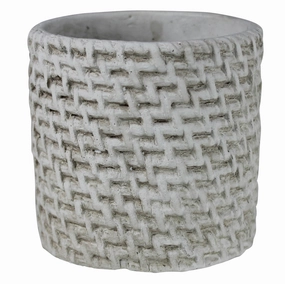 Cachepot, Cement - Basket Weave Vase,Ceramic Vase