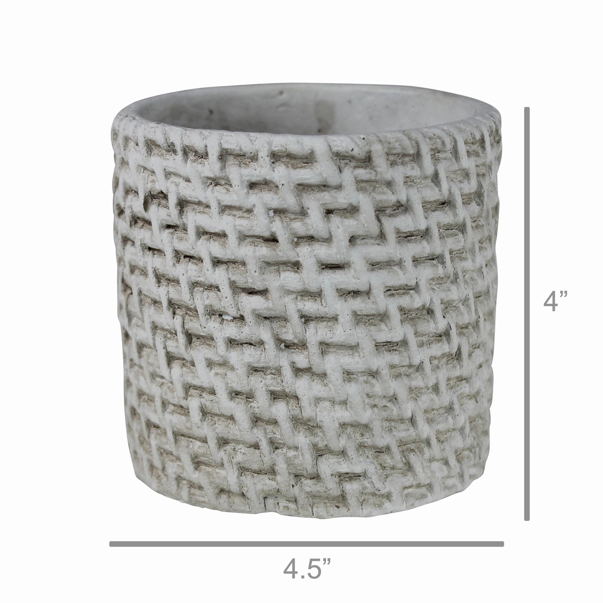 Cachepot, Cement - Basket Weave