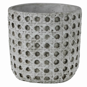 Cachepot, Cement - Cane Weave Vase,Ceramic Vase