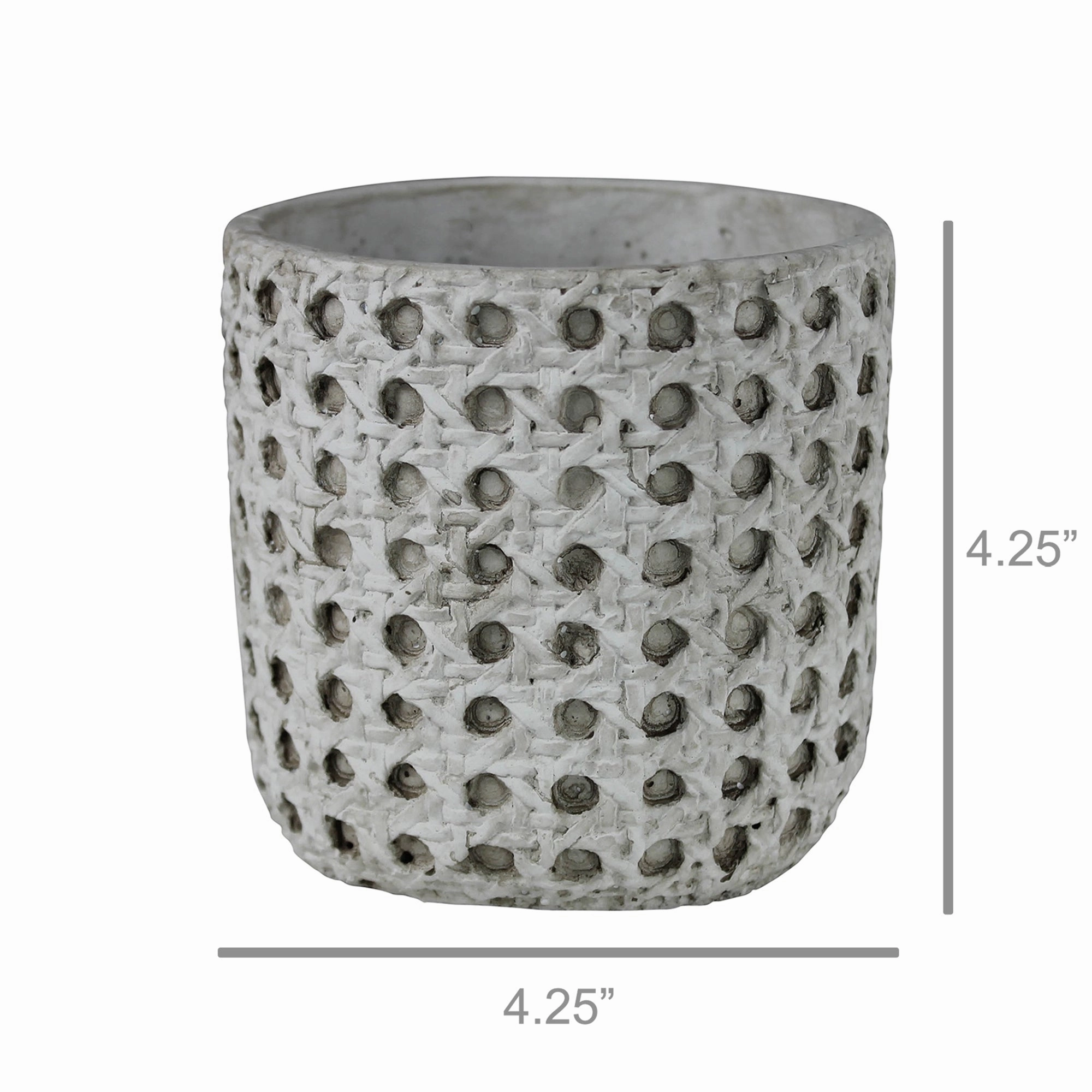 Cachepot, Cement - Cane Weave