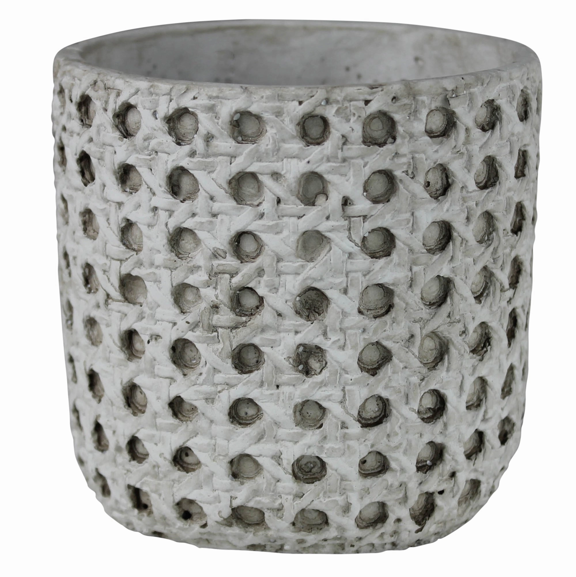 Cachepot, Cement - Cane Weave Vase,Ceramic Vase
