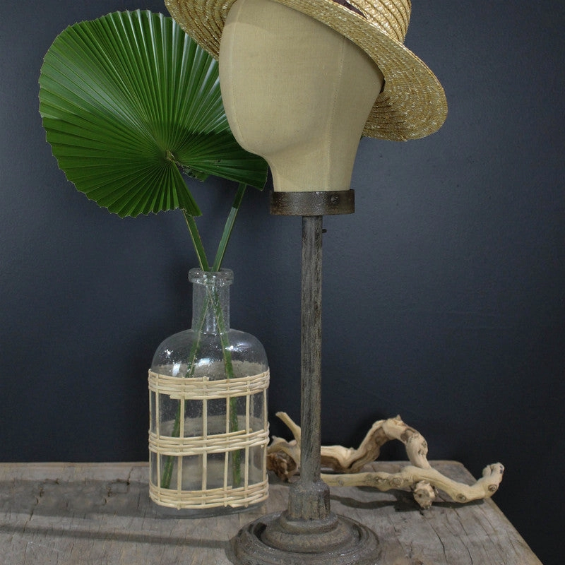 Cairo Bottle, Glass & Rattan - Lrg