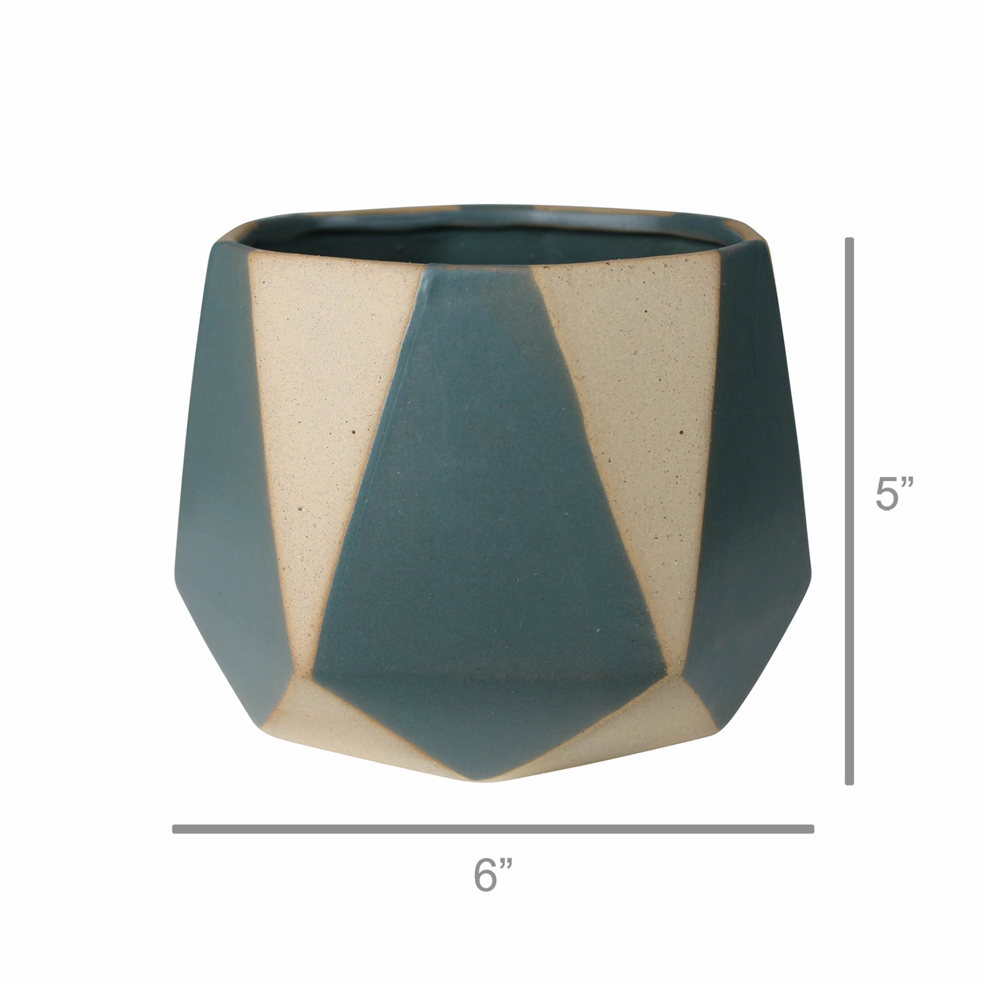 Calico Cachepot, Ceramic - Green