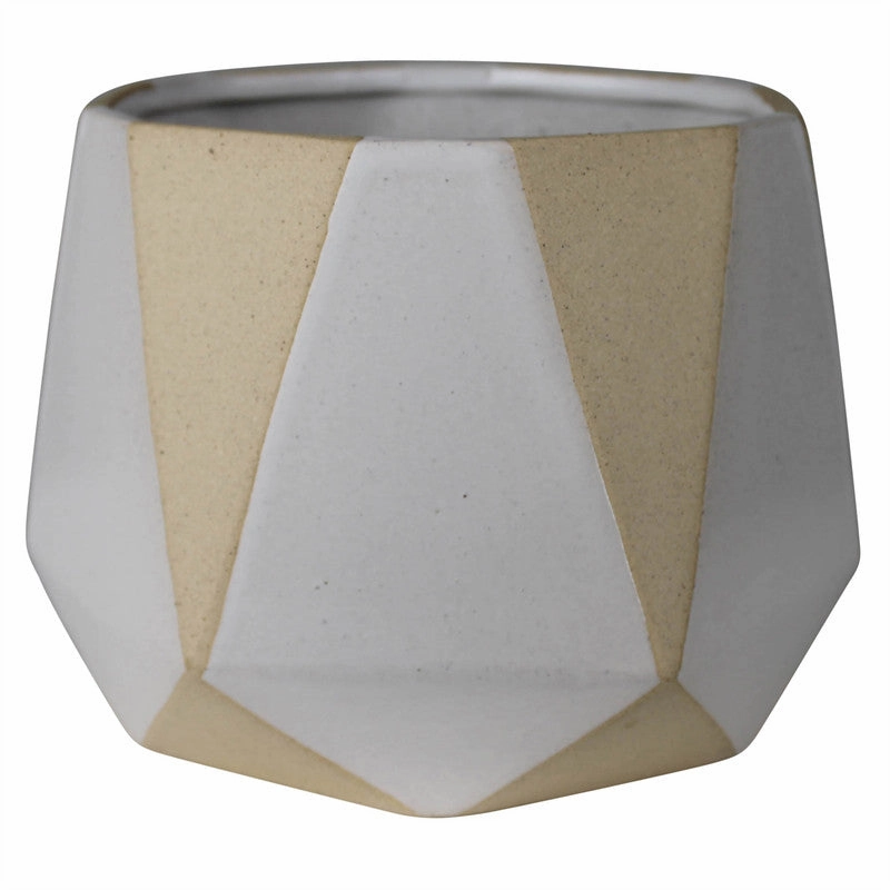 Calico Cachepot, Ceramic - White