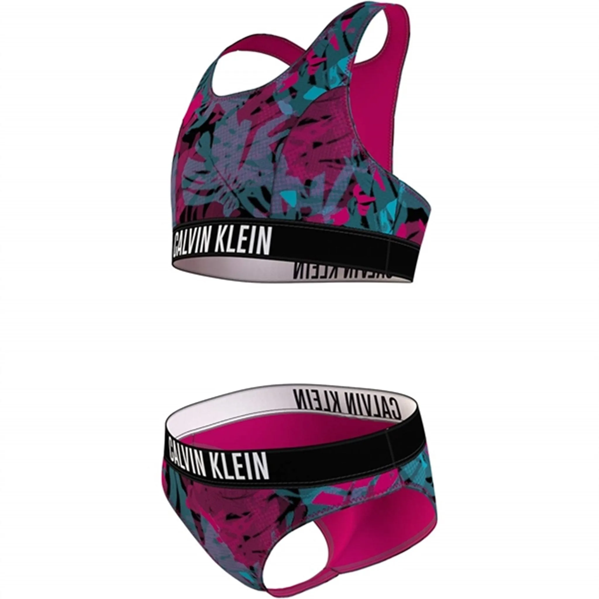 Calvin Klein Bralette Bikini Jungle Leaf Black