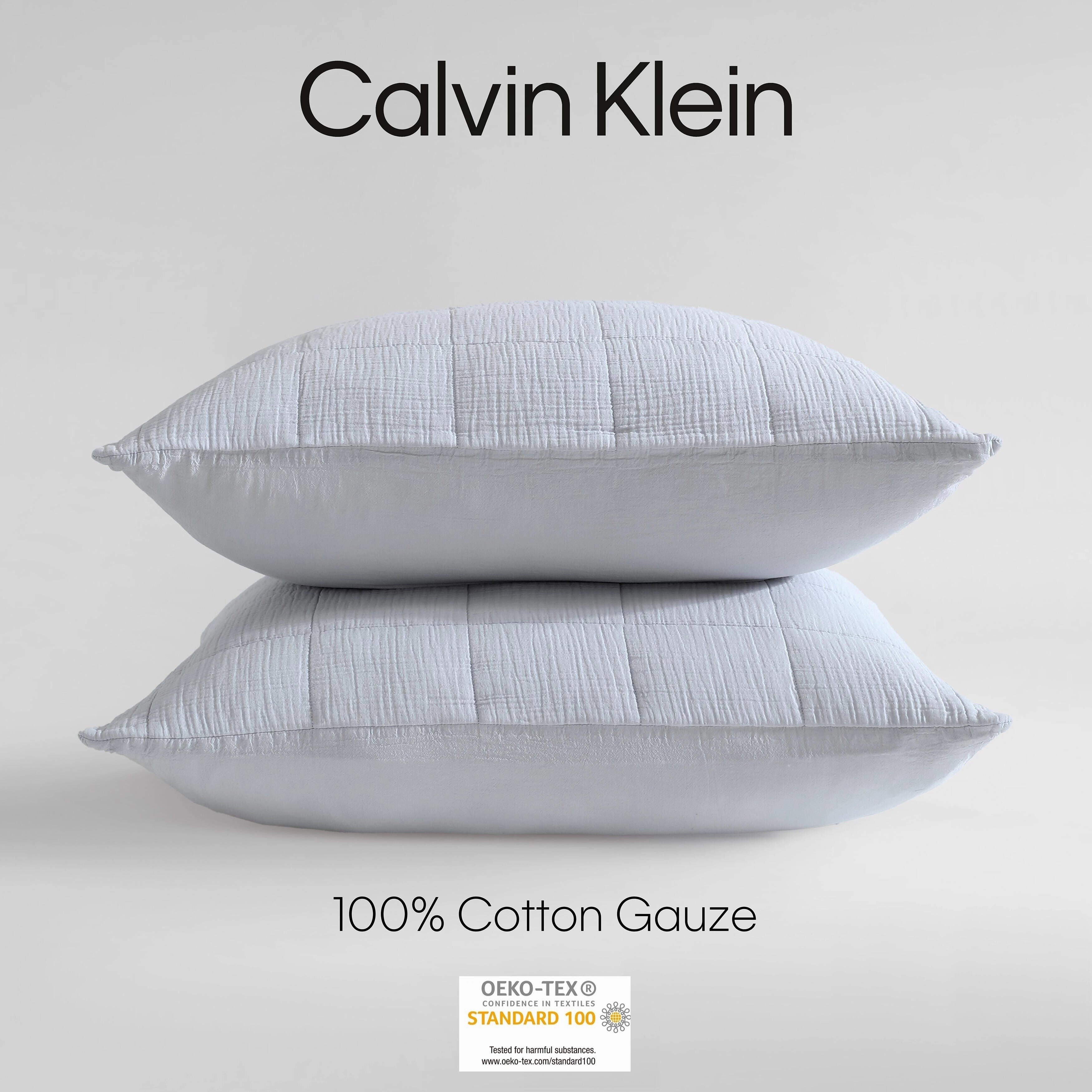 Calvin Klein Cotton Gauze Solid Cotton 2 Piece Euro Sham Set