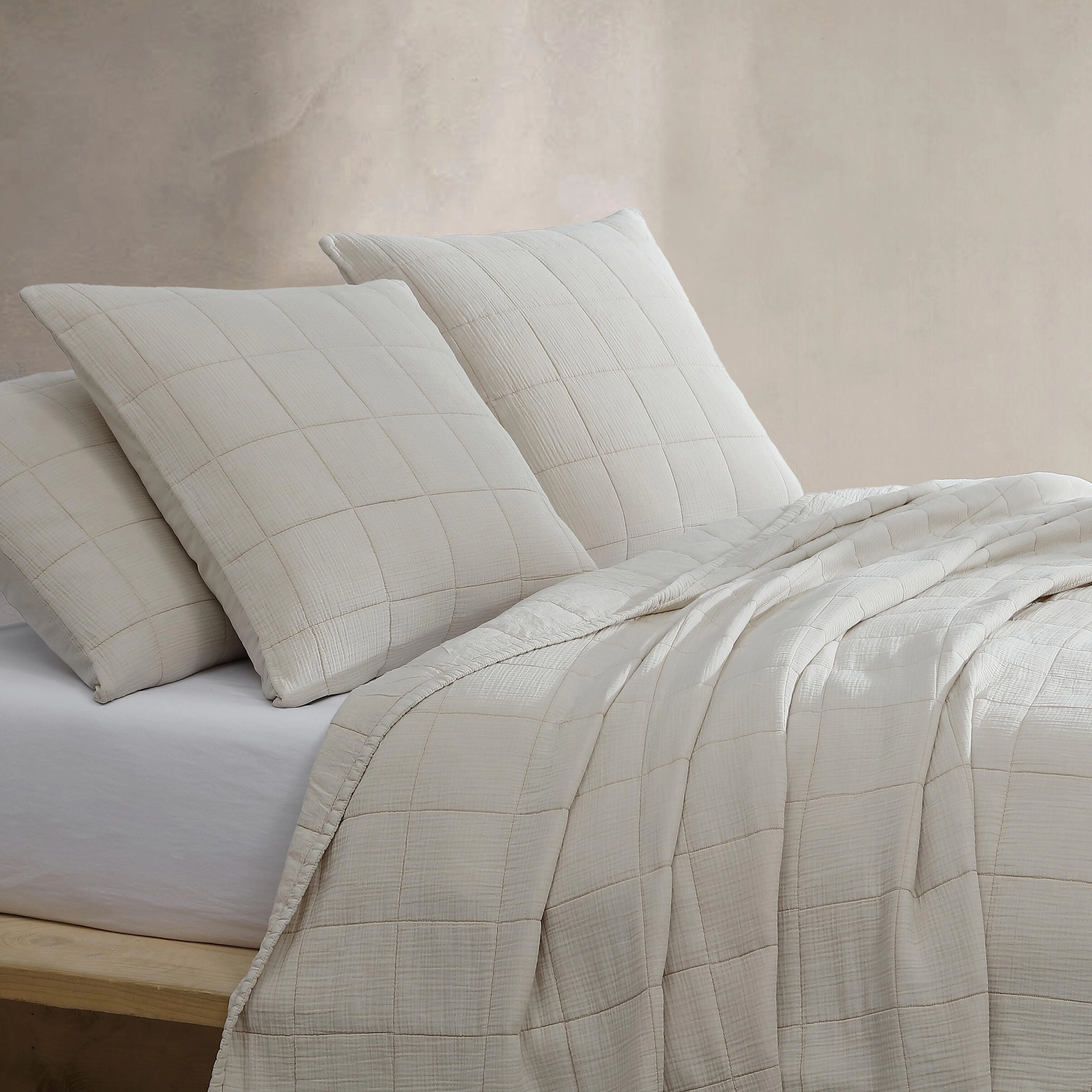 Calvin Klein Cotton Gauze Solid Cotton 2 Piece Euro Sham Set