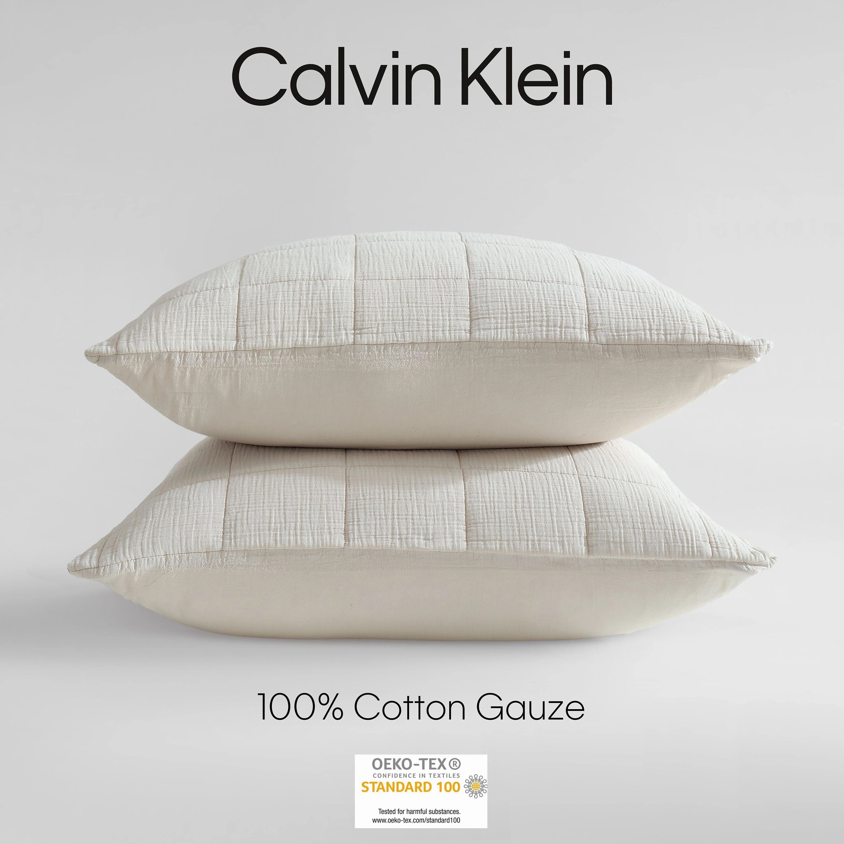 Calvin Klein Cotton Gauze Solid Cotton 2 Piece Euro Sham Set