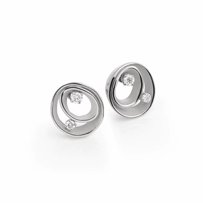 Cammilli Dune Earrings 18ct White Ice Gold with Diamonds