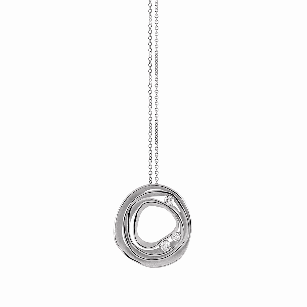 Cammilli Dune Necklace 18ct White Ice Gold with Diamonds