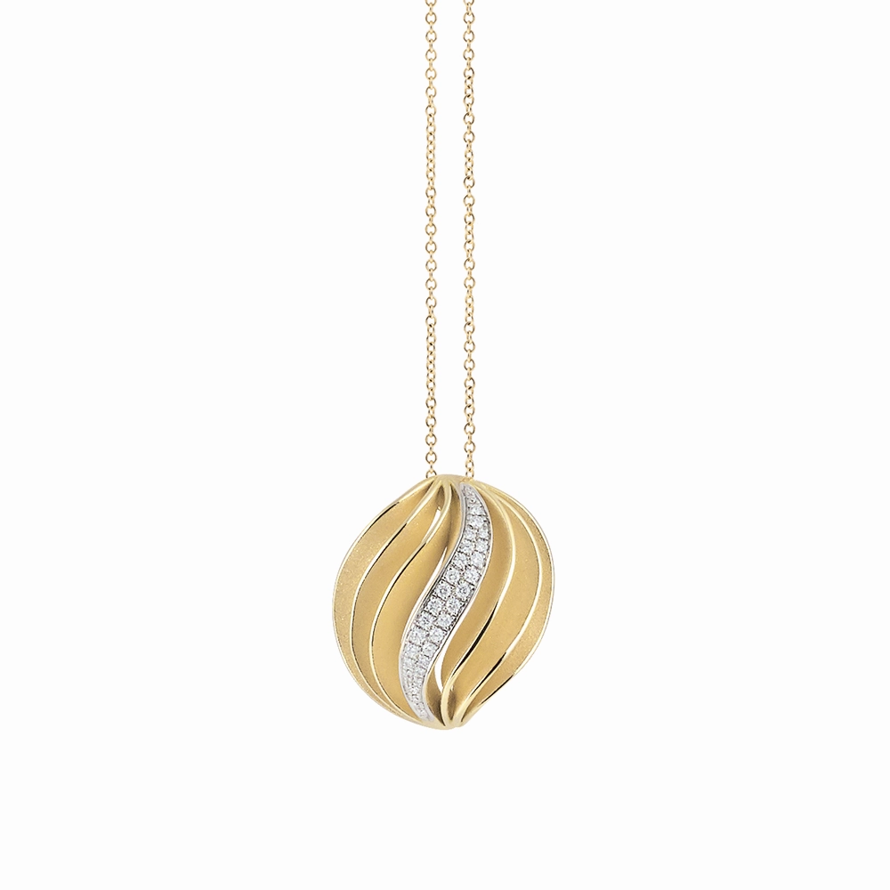 Cammilli Velaa Necklace 18ct Yellow Sunrise Gold with Diamonds