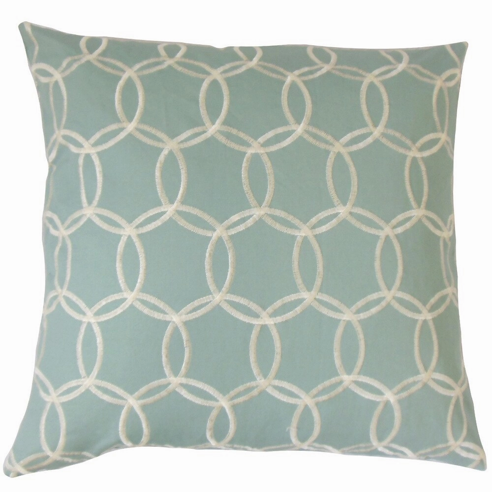 Capucine Geometric Euro Sham Blue pillowcases,cotton pillow covers,bed linen